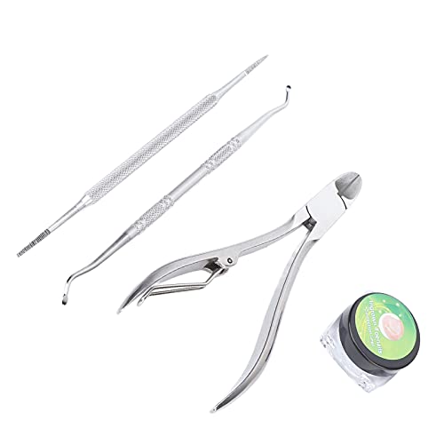 Professional Ingrown Toenail Correction Kit - 4pcs Stainless Steel Corrector Strips, File, Lifter & Clippers for Pain Relief & Treatment | Foot Care & Pedicure Tool for Home Use, Travel & Salon Professionals