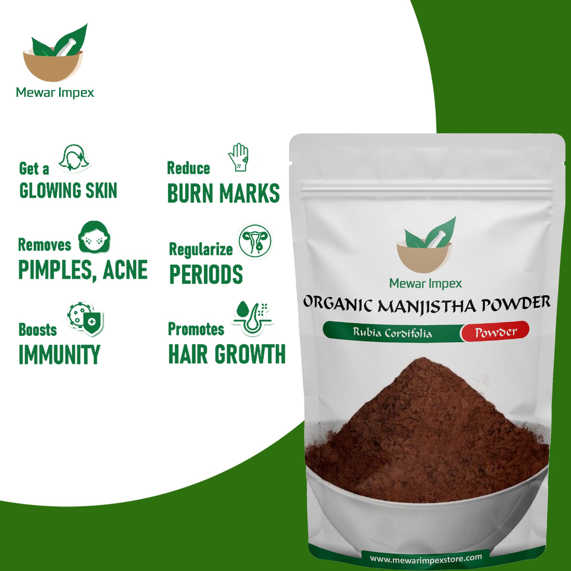 **Mewar Impex Pure Manjistha Powder (Rubia Cordifolia) 900g - Ayurvedic Herbal Supplement for Hair, Skin & Detox - Natural Health Boost for Men & Women - Perfect for Daily Wellness & Beauty Routines**