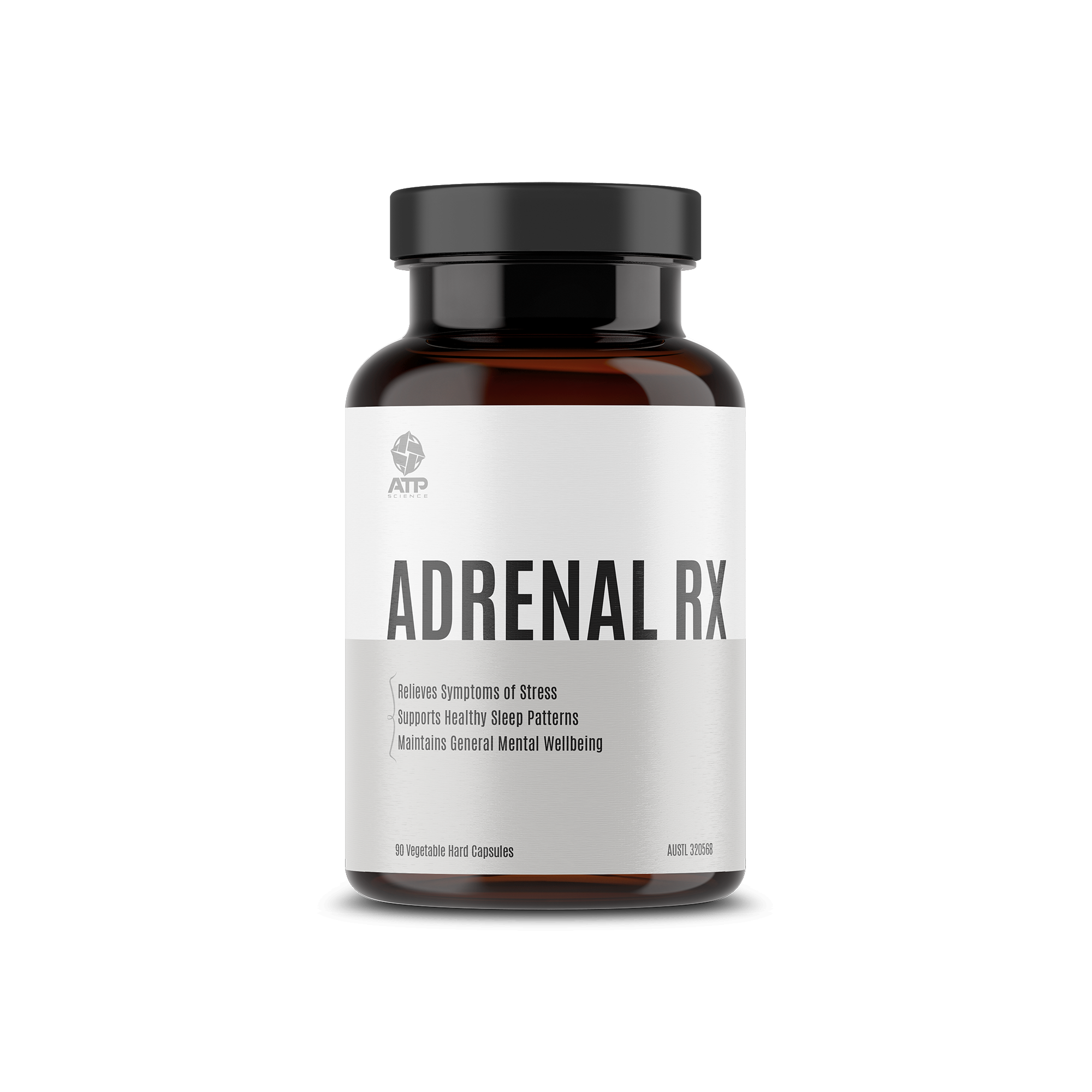 ATP Science Adrenal RX - Adrenal Support Supplement for Stress Relief & Energy Boost - Natural Cortisol Balance Formula for Men & Women - Supports Healthy Adrenal Function for Work, Study & Daily Stress Management