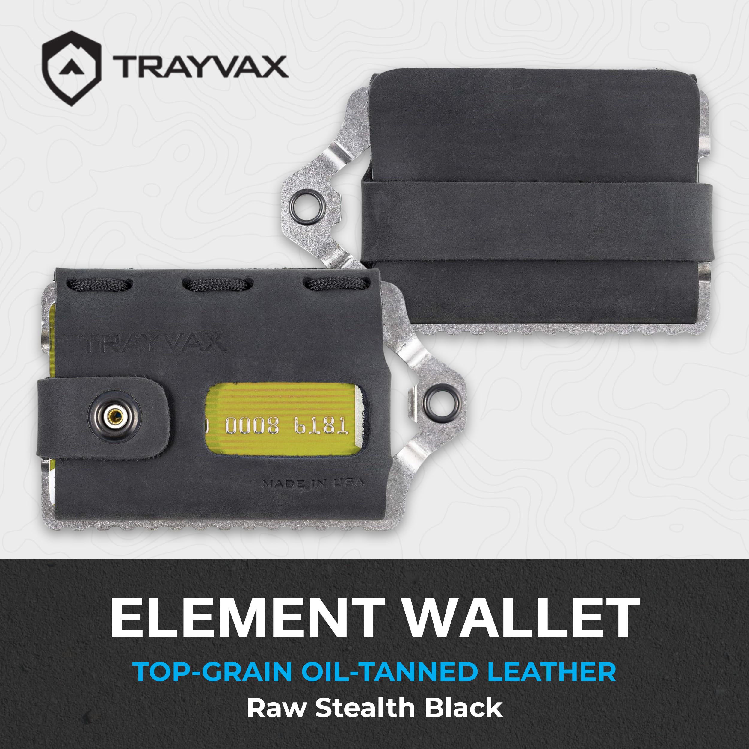 Trayvax Element RFID Blocking Front Pocket Wallet - Slim Leather & Metal Credit Card Holder with Money Clip for Men & Women | Perfect for Travel, Daily Use & Minimalist Lifestyle
