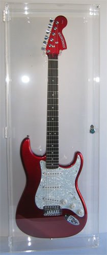 Electric Guitar Wall Mount Hanger - Lockable Display Case with 98% UV Protection for Home, Studio & Stage - Secure Storage & Stylish Showcase for Guitars