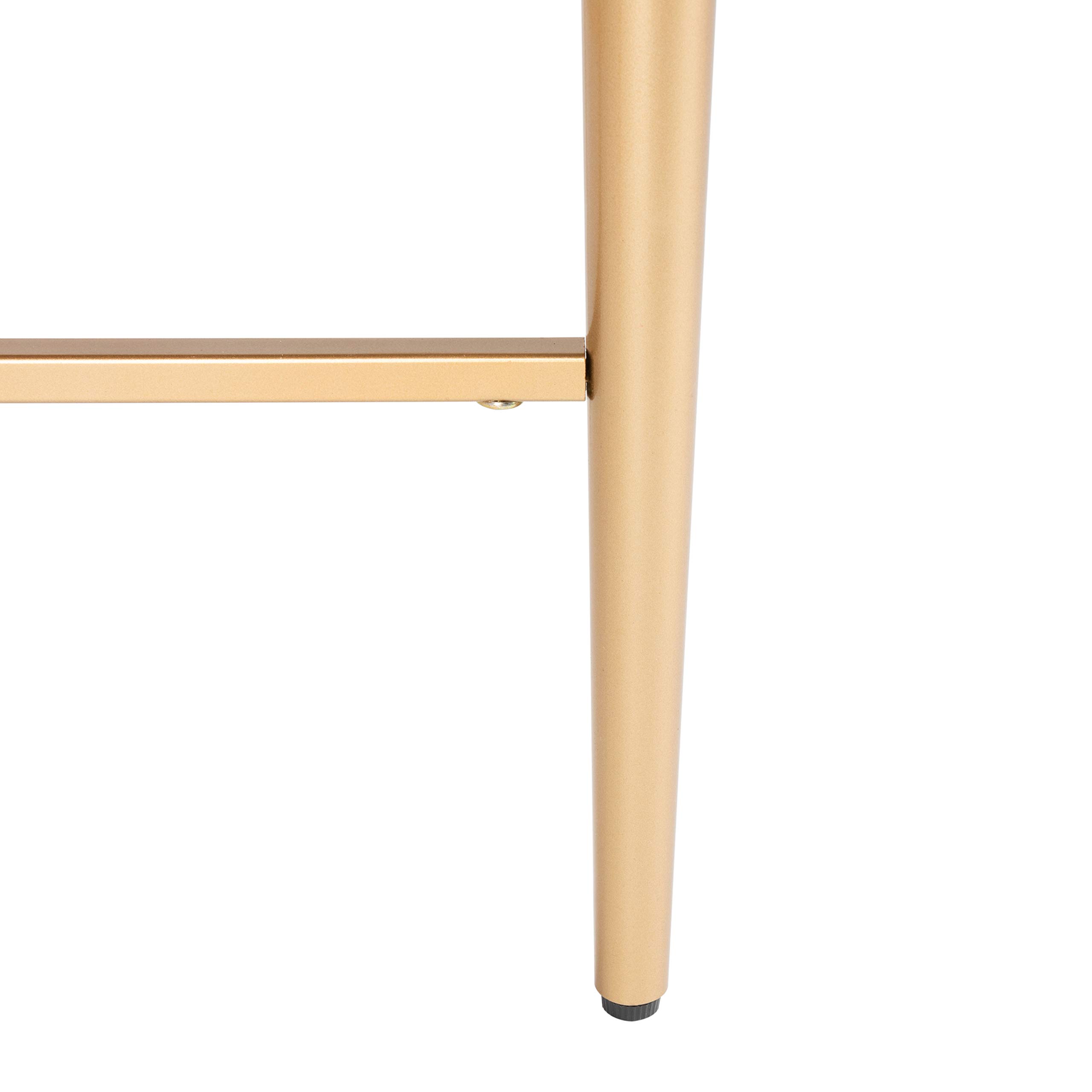 Safavieh Home Pierre Modern Walnut and Gold 1-Drawer Nightstand - Stylish Bedside Table for Bedroom Decor with Storage Space