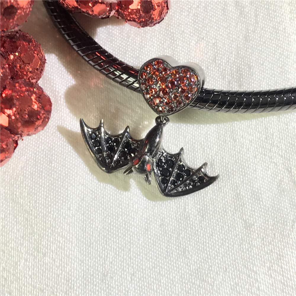 3 Pack Sterling Silver Skull Charms Set with Spider & Bat Pendants - Gothic Jewelry for Bracelets & Necklaces - Perfect Halloween Gift for Women & Men - Ideal for Gothic Fashion, Cosplay & Dark Aesthetic Outfits