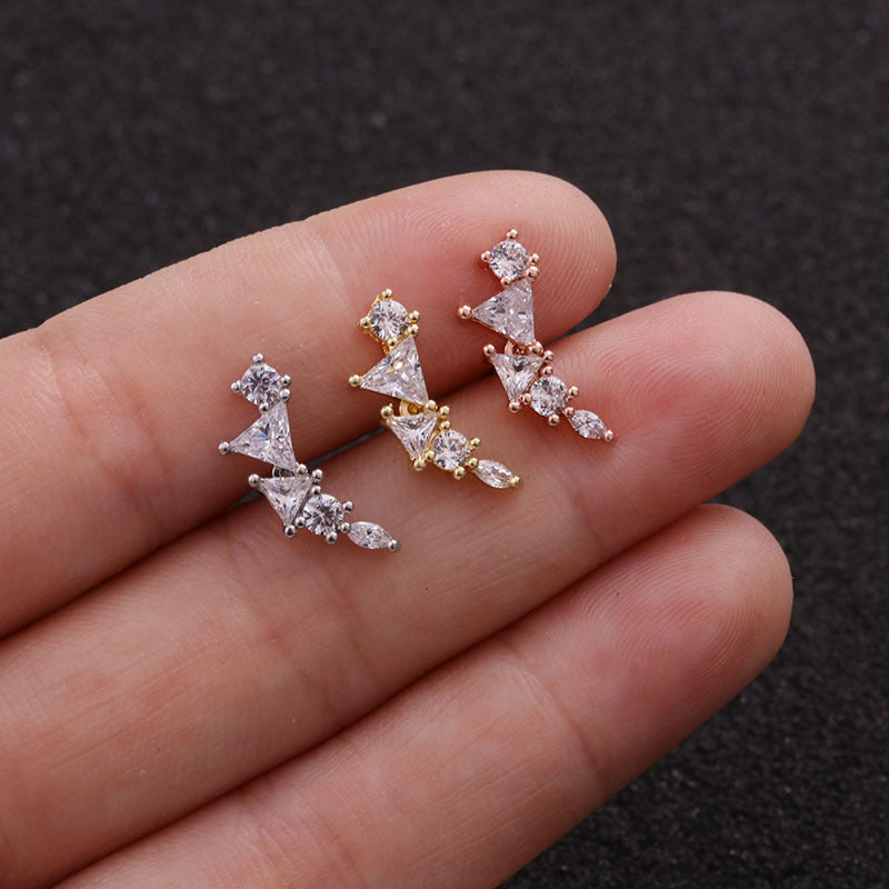 20G Rose Gold Cartilage Leaf Stud Earrings for Women | HSPJ19100 | Dainty & Elegant Jewelry for Everyday Wear, Parties & Gifts
