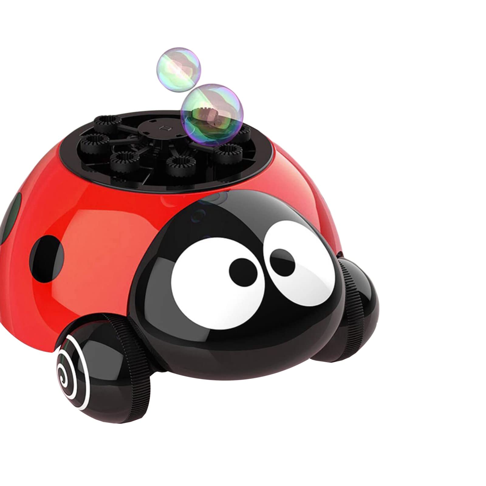 LIUTIAN Automatic Bubble Blower for Kids - Electric Cartoon Ladybug Bubble Machine with LED Lights & Drawstring Walking Feature | Perfect for Outdoor Play, Birthday Parties, and Backyard Fun