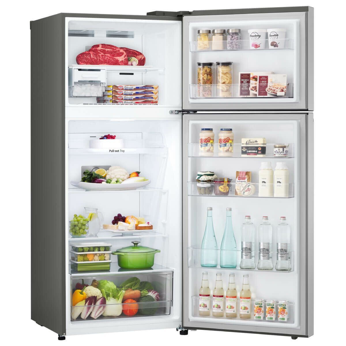 LG 375L Top Mount Refrigerator with Freezer - Stainless Steel GT-5S Energy Efficient - Perfect for Kitchens, Apartments & Small Homes