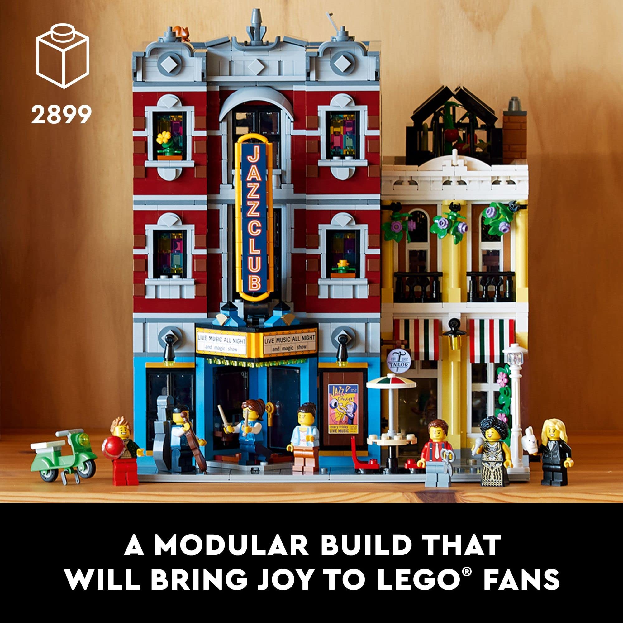 LEGO Icons Jazz Club 10312 Building Set for Adults & Teens - Collectible Music Gift with 5 Detailed Rooms & 8 Minifigures - Perfect for Musicians, Jazz Fans & Home Decor - Great for Display, Gifting & Creative Play