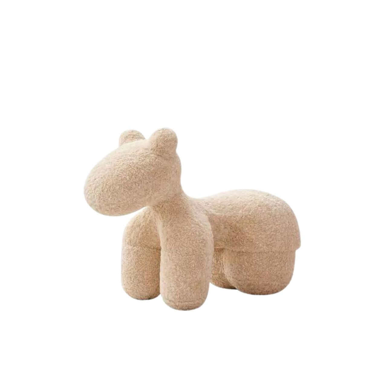 Soft White Sherpa Kids' Stool with Adorable Pony Design - Cozy Single Sofa Chair for Children's Bedroom, Playroom or Reading Nook - Perfect Toddler Seating Furniture for Relaxing & Playtime