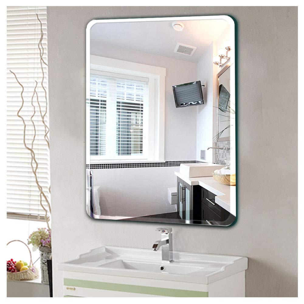 Y&J Rectangle Frameless Wall Mirror with Polished Edge - Perfect for Bathroom, Bedroom, Dressing Room & Living Room Decor | Modern Home & Office Mirror for Vanity, Makeup & Interior Design