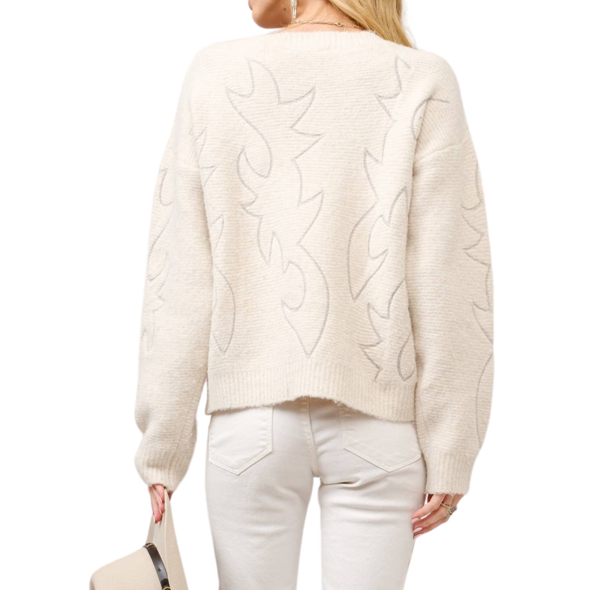 Western Boots Stitch Pattern Crew Neck Sweater for Men & Women | Vintage Cowboy Style Knit Pullover | Perfect for Fall, Winter & Country Western Outfits