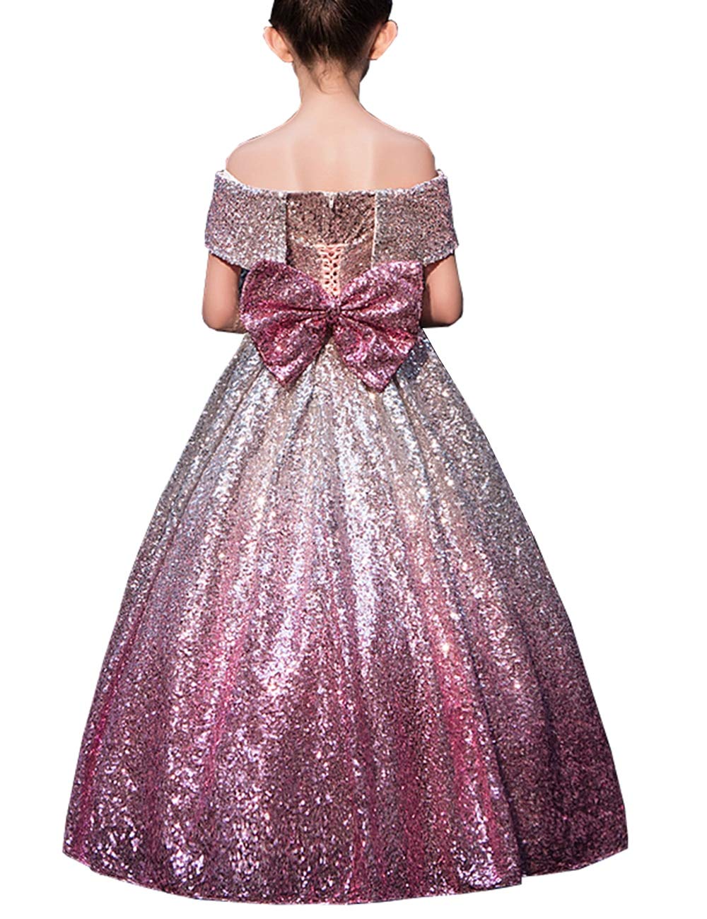 Gradient Sequin Flower Girl Dress for Weddings, Birthday Parties & Pageants - Sparkly Bridesmaid Dresses for Special Occasions | Perfect for Flower Girls, Pageant Queens & Special Events