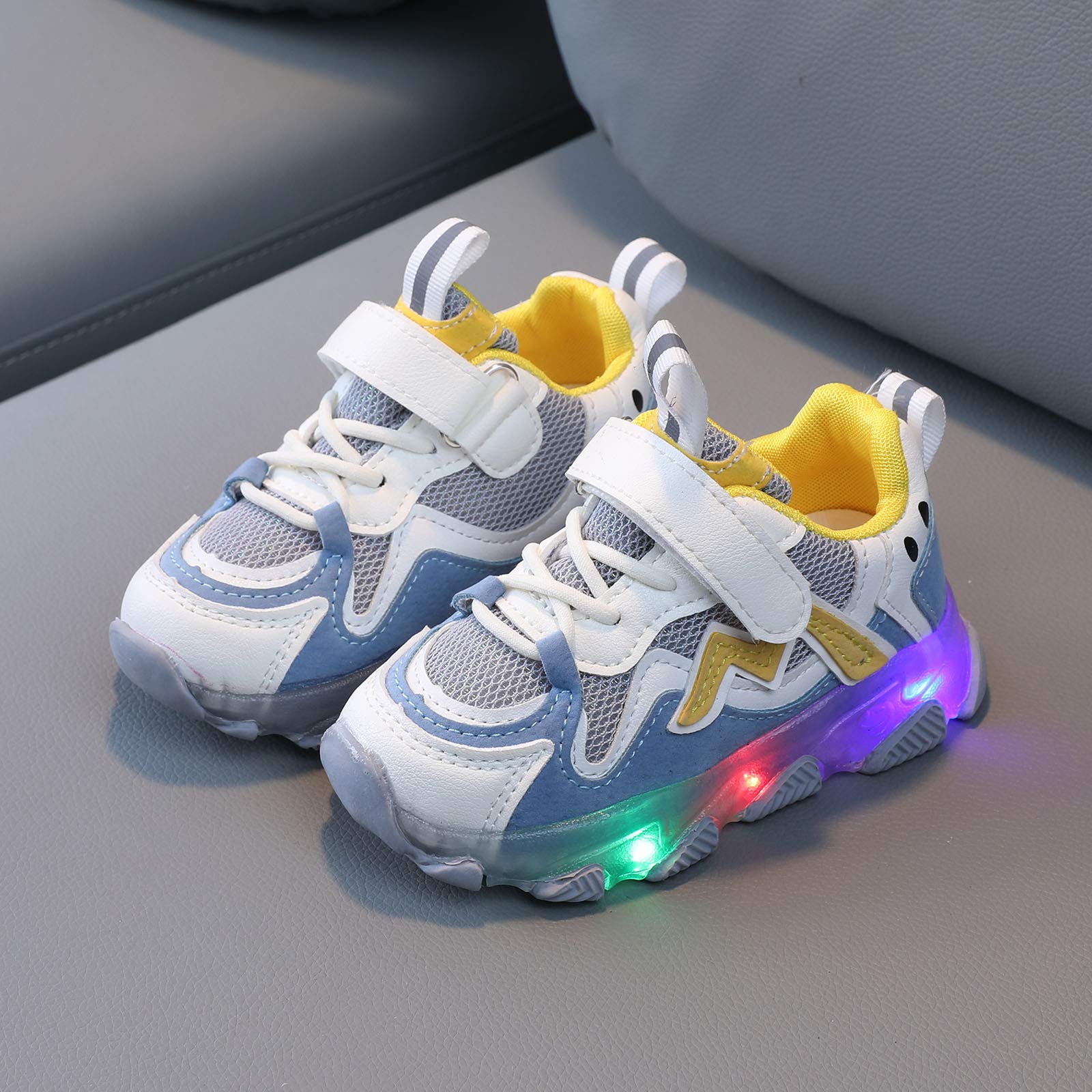 LED Light Up Sneakers for Toddler Girls - Breathable Mesh Running Shoes with Luminous Soles | Fashionable Kids Sport Shoes for Playground, Park & Nighttime Activities