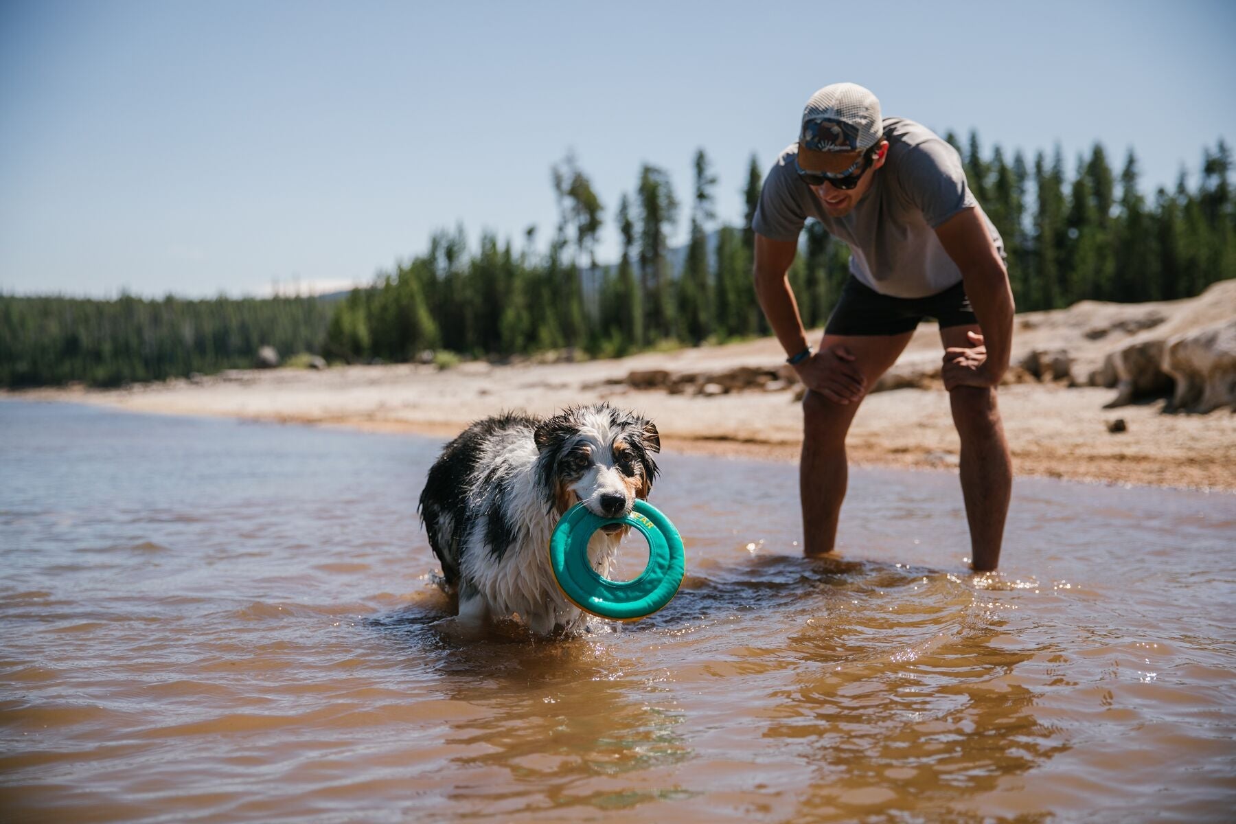 Hydro Plane™ Bioluminescent Blue Floating Dog Disc - Water Fetch Toy for Dogs - Ruffwear® - Perfect for Beach, Pool & Outdoor Play