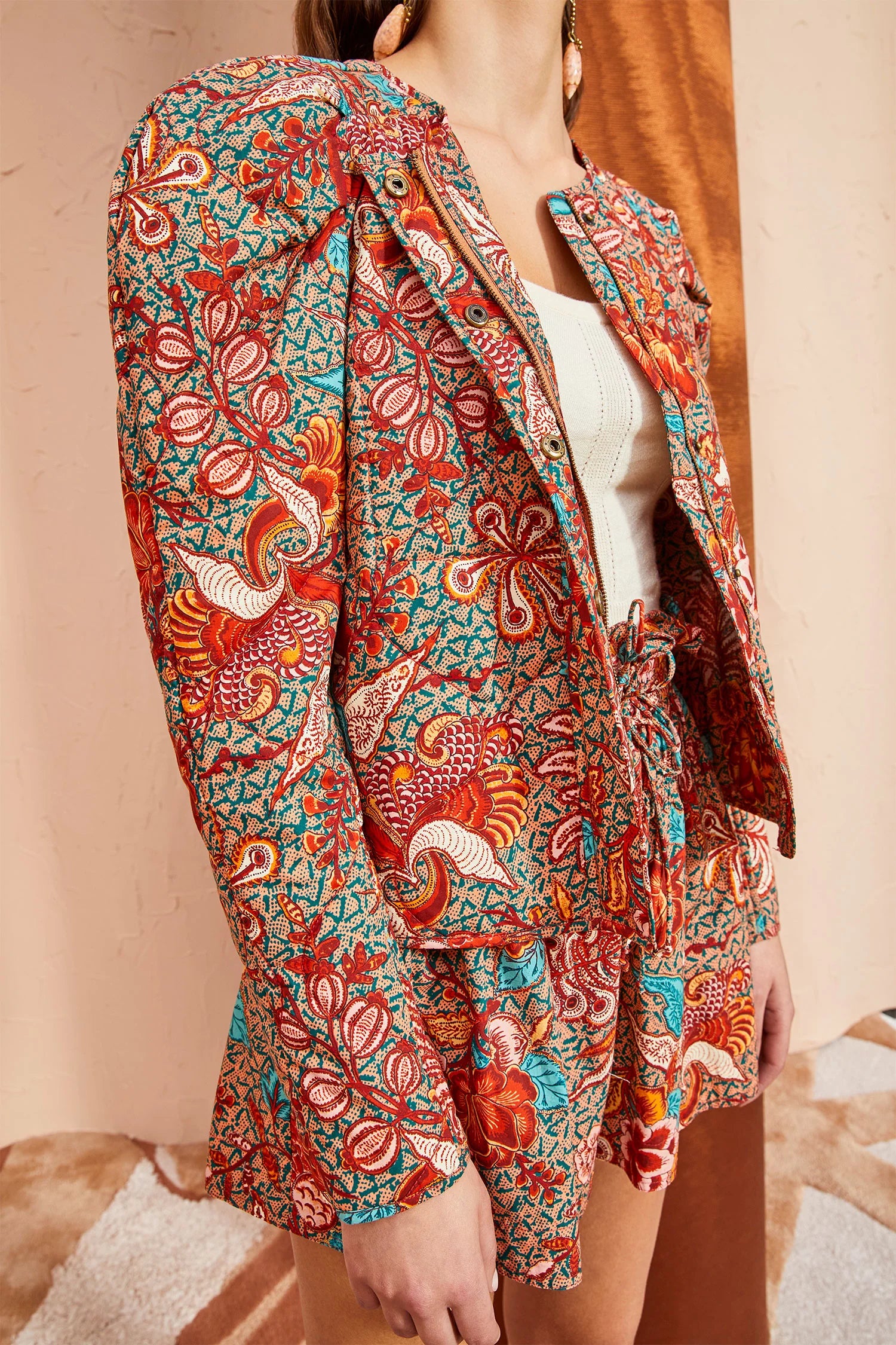 Esti Jacket - Women's Lightweight Primrose Floral Print Water-Resistant Windbreaker for Spring & Fall Outdoor Activities