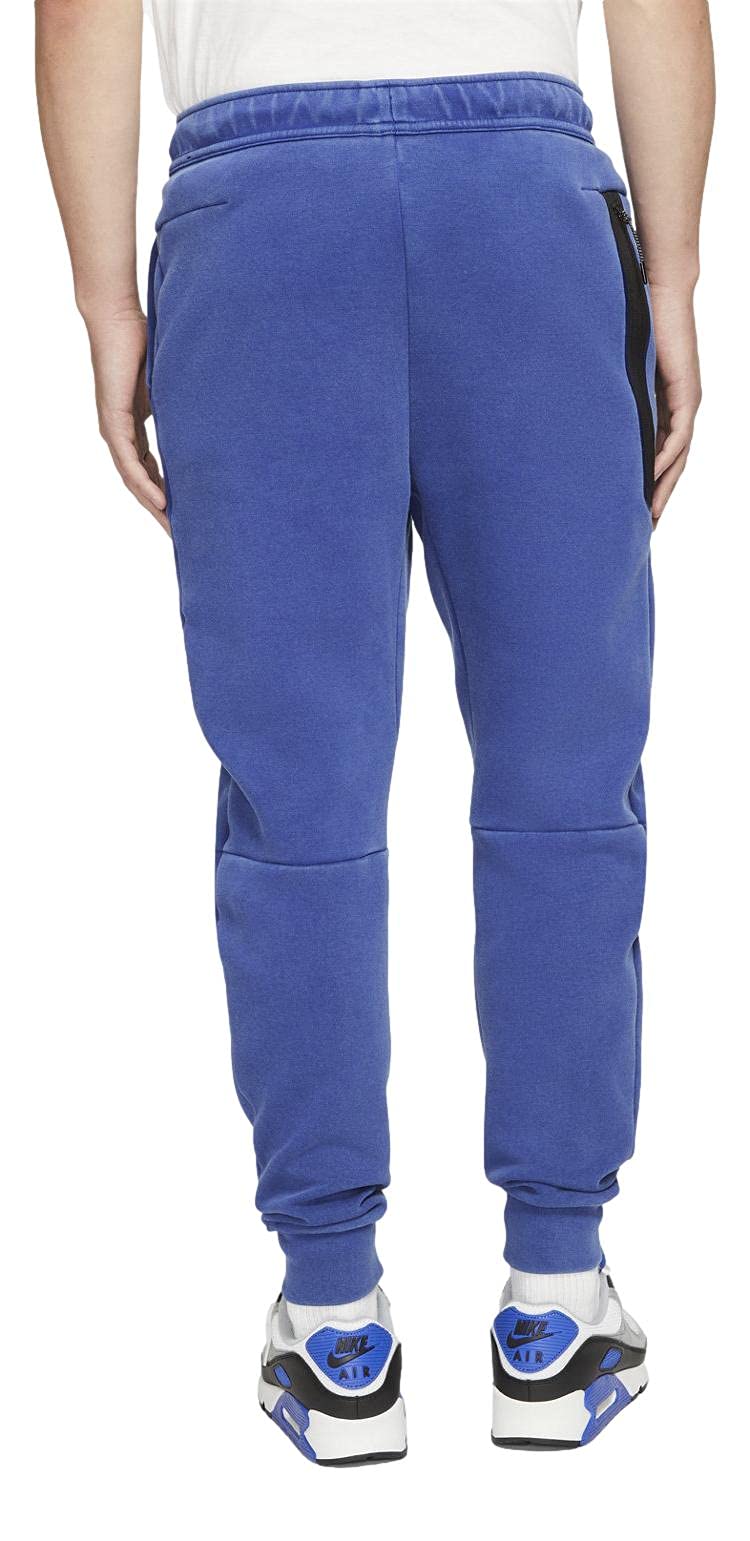 Nike Sportswear Men's Washed Tech Fleece Joggers Pants - Soft Comfortable Athletic Sweatpants for Running, Gym & Lounge (Deep Royal Blue/Black, Medium) - Perfect for Workouts, Casual Wear & Relaxing at Home