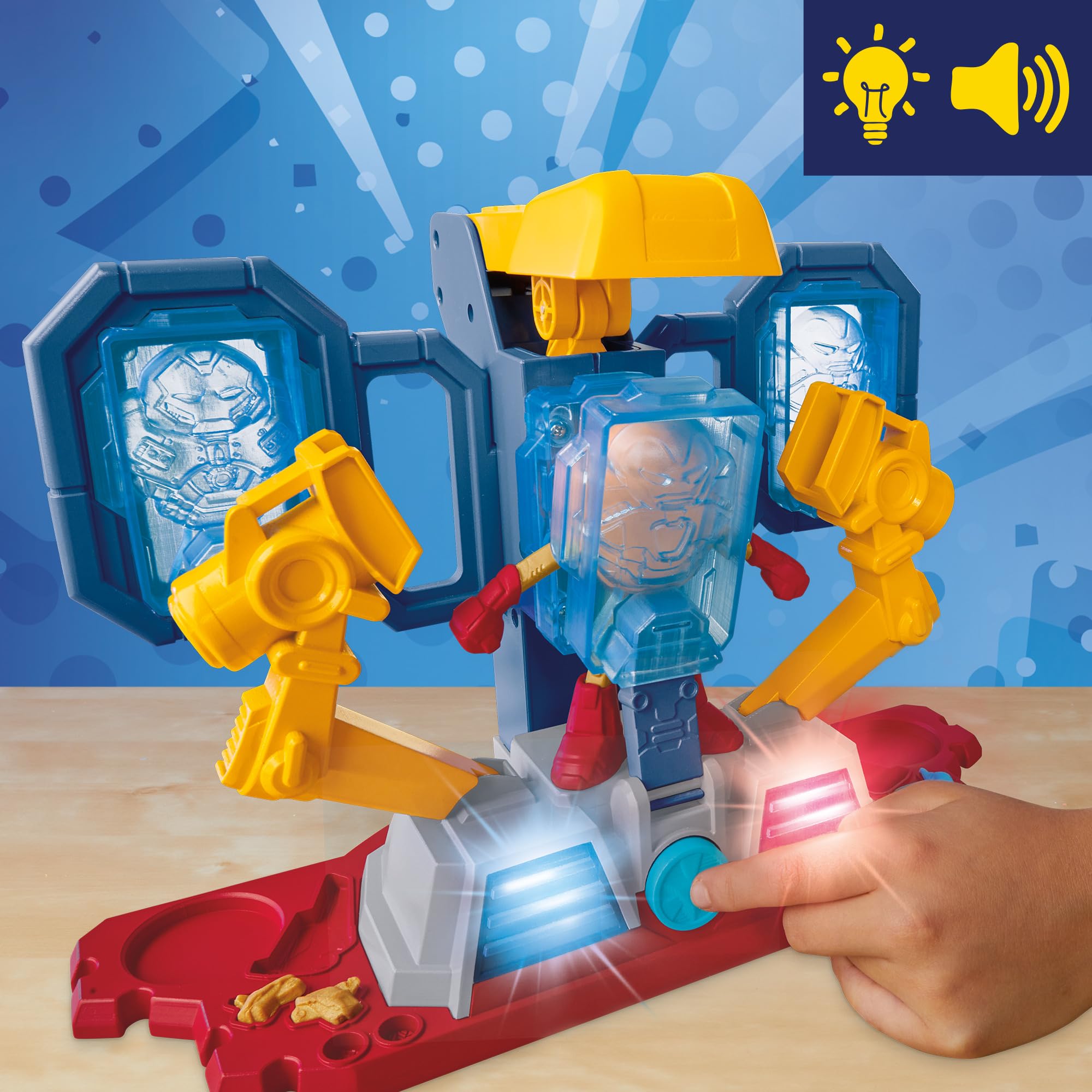 Play-Doh Marvel Iron Man Armor Maker Lab Playset with Lights & Sounds - Customizable Action Figure Toy for Kids Ages 4+ | STEM Learning & Creative Play | Birthday Gift Idea for Boys & Girls