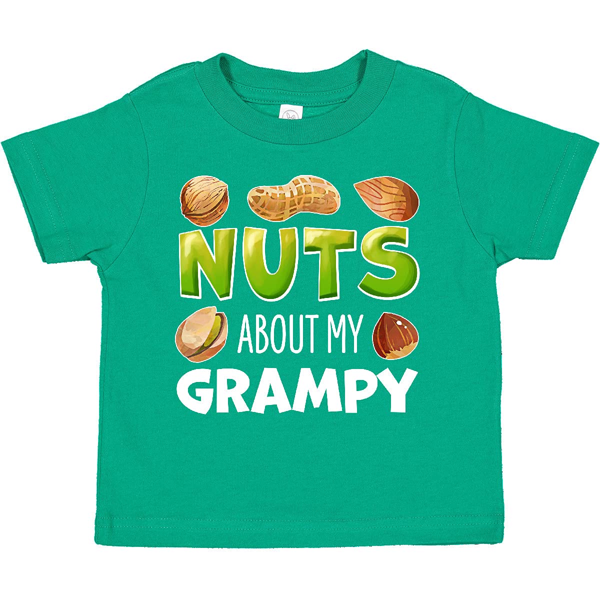 Inktastic 'Nuts About My Grampy' Peanut Almond Pistachio Toddler T-Shirt - Cute Casual Outfit for Grandparents Day, Family Reunions & Toddler Photoshoots