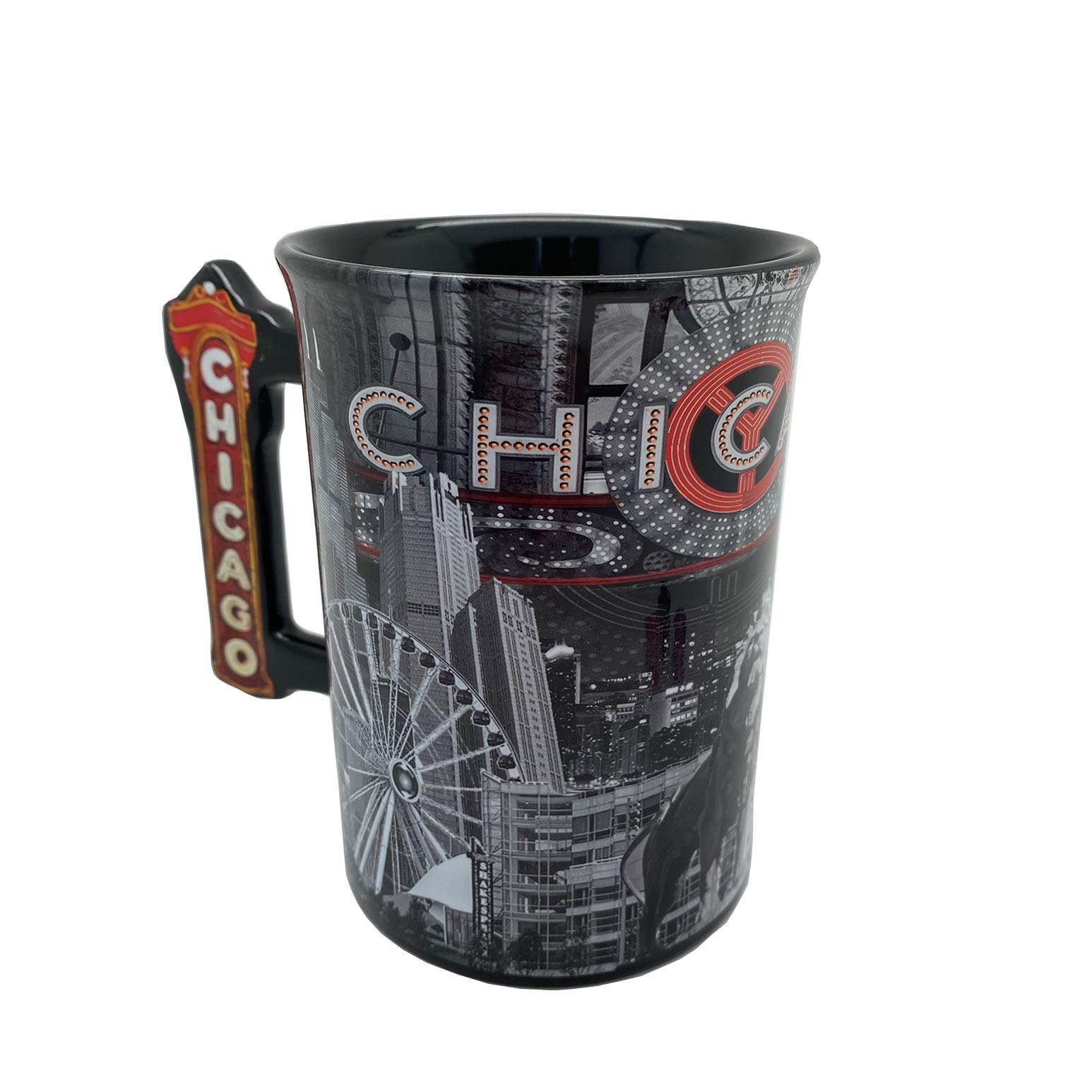 Chicago Theater Handle Ceramic Coffee Mug - 16oz Insulated Travel Mug for Hot & Cold Drinks - Perfect for Home, Office, and Commuting - Gift for Coffee & Tea Lovers
