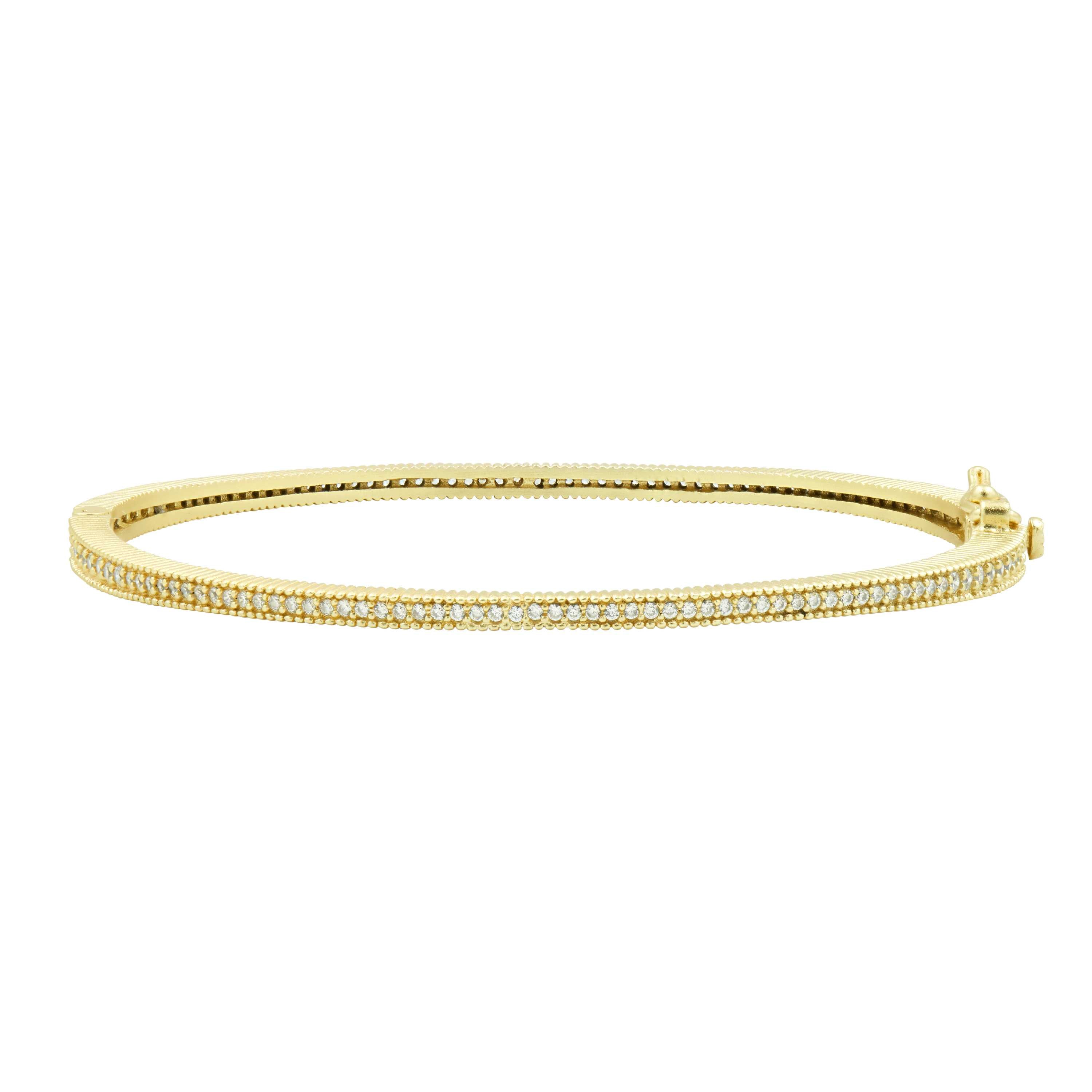 Classic Pavé Hinge Bangle - Elegant Sterling Silver Bracelet for Women | Perfect for Weddings, Parties & Everyday Wear