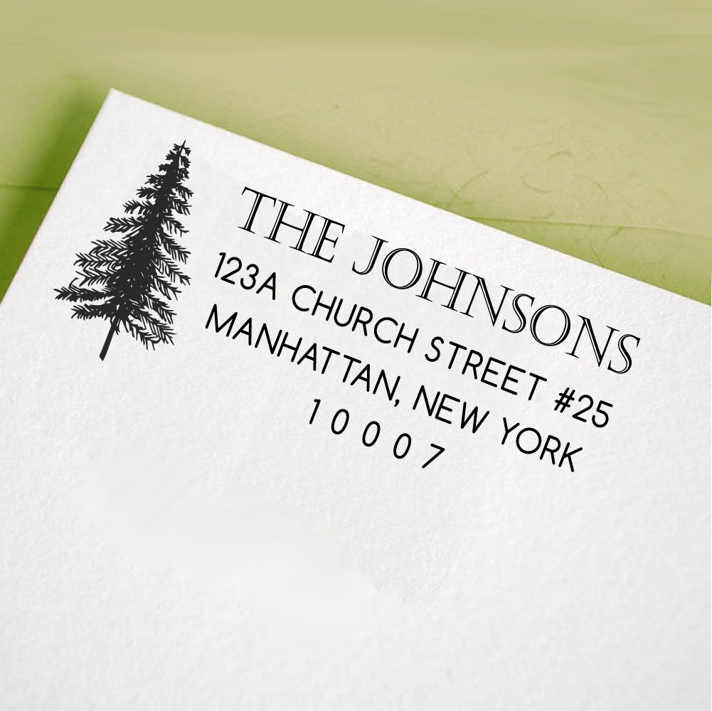 Personalized Self Inking Christmas Stamp - Custom Holiday Address Stamp for Cards, Gifts & Mail - Perfect for Family Holiday Cards, Gift Wrapping & Return Address Labeling