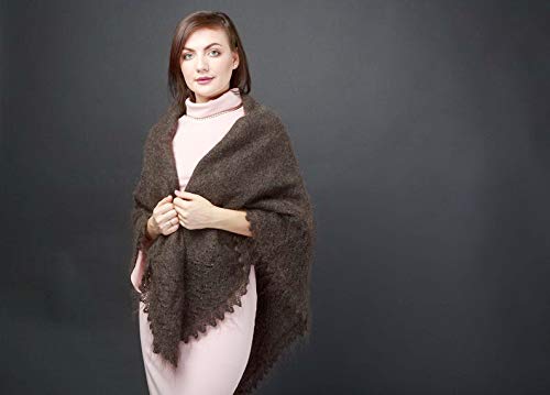 Elegant Silver Shawls for Women - Soft Wool Knit Wrap Cape, Perfect Gift for Mom & Grandmother - Ideal for Prayer, Church & Special Occasions