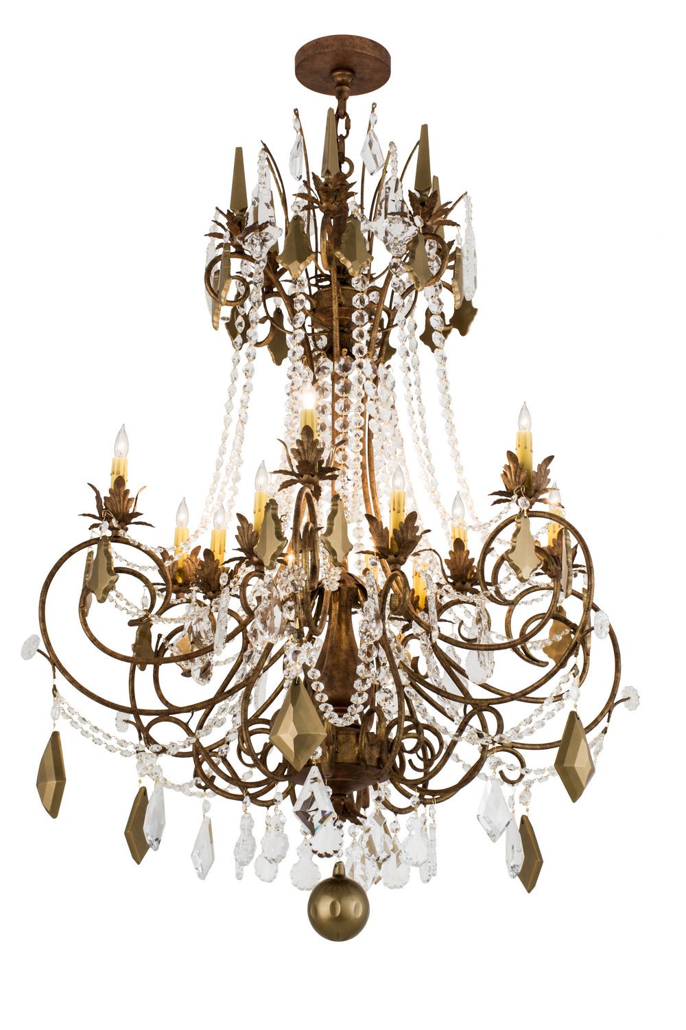 12-Light Crystal Chandelier for Dining Room - Modern Ceiling Light Fixture with LED Bulbs - Perfect for Home Decor, Living Room & Bedroom Lighting