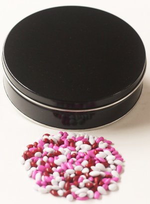 Scott's Cakes Valentine's Day Chocolate Covered Sunflower Seeds - Gourmet Snacks in Mini Black Tin - Perfect for Gifts, Parties & Romantic Occasions