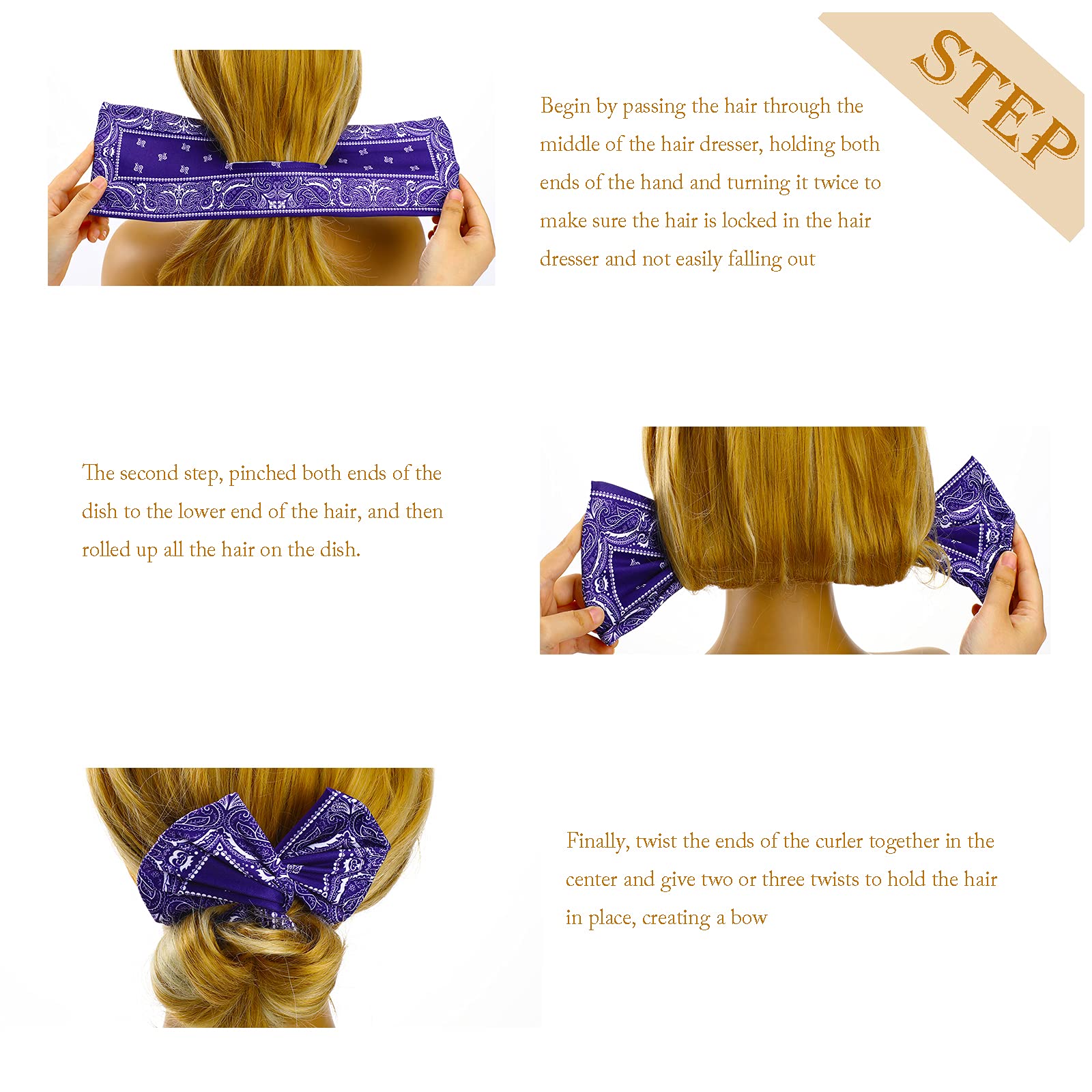 Lasnten 4-Piece Hair Bun Maker Set – Elastic Twist Bun & French Twist Donut Former – Classy Cloth Hair Accessories for Women | Perfect for Updos, Weddings, Work & Everyday Hairstyles