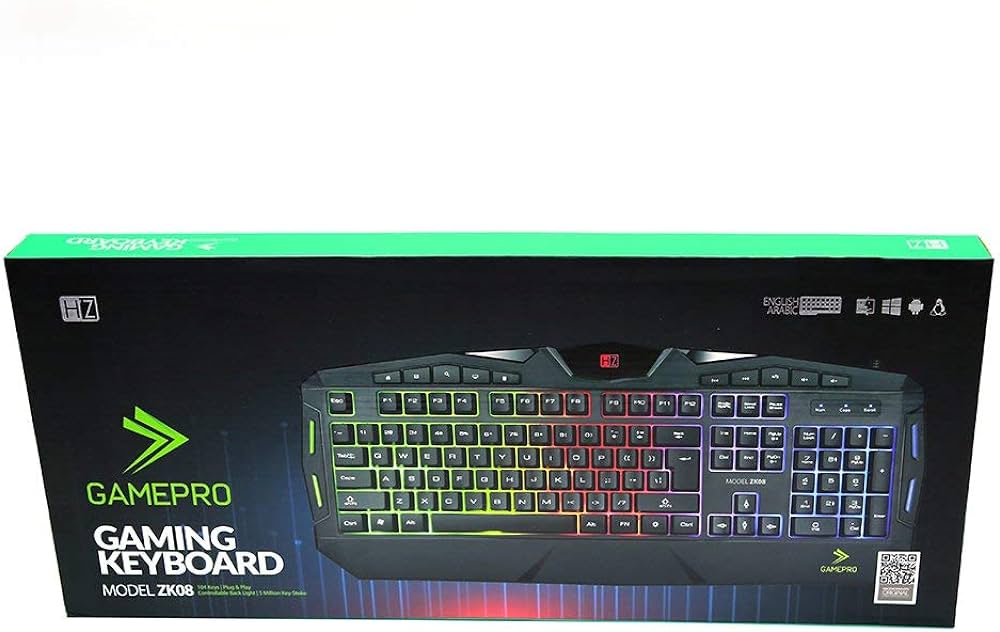 ZK08 Mechanical Gaming Keyboard - RGB Backlit, Wired USB, Ergonomic Design for PC Gamers - Perfect for Esports, Streaming & Office Work