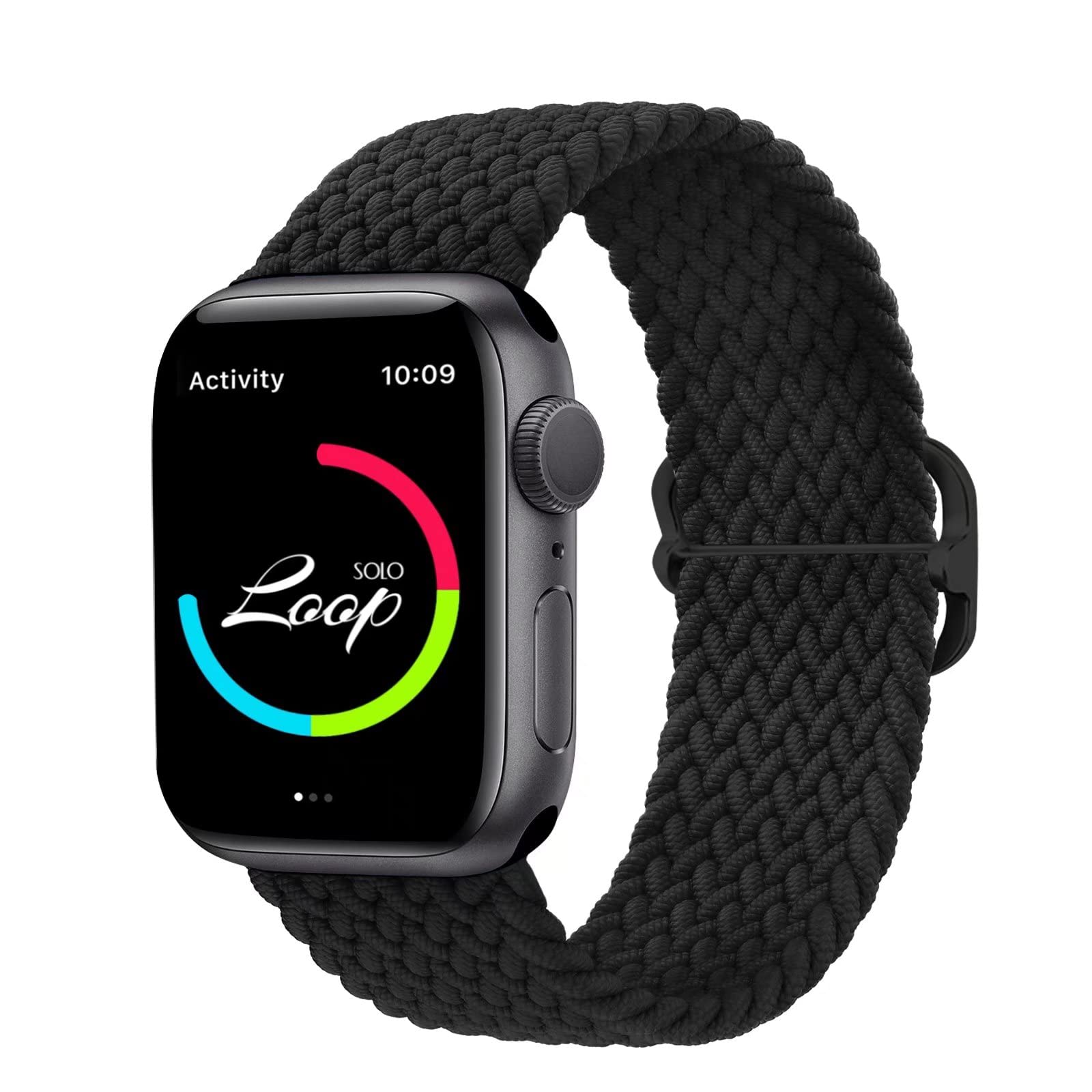 AZKEY Solo Loop Sport Band - Soft Braided Apple Watch Band Compatible with iWatch Series 8/7/6/5/4/3/2/1/SE (38mm 40mm 42mm 44mm) - Perfect for Workouts, Running & Everyday Wear
