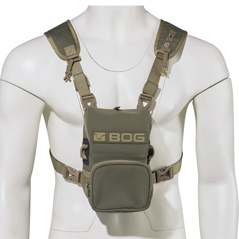 BOG Vigilant Bino Harness Bag - Adjustable & Detachable Padded Hunting Binocular Holder with YKK Zippers & Rangefinder Pocket - Perfect for Bow Hunting, Gun Hunting & Outdoor Adventures