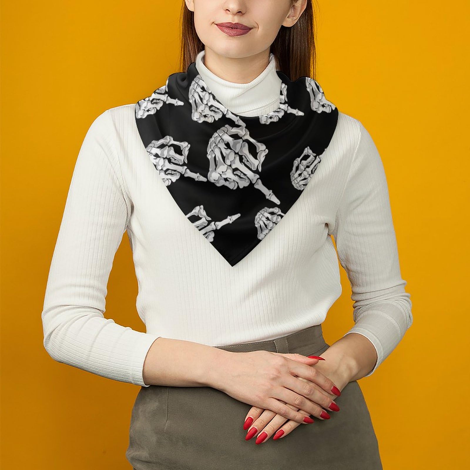 Skull Middle Finger Bandana - Stylish Square Handkerchief & Hair Scarf for Men & Women | Perfect for Biker Gangs, Rock Concerts & Punk Fashion