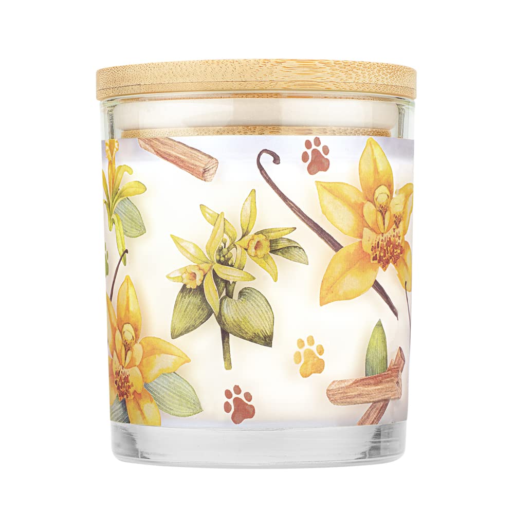 One Fur All Pet House Candle 2 Pack - Plant-Based Soy Wax, Clean Burning Scented Candles for Home - Vanilla Sandalwood Fragrance, Long Lasting Pet Odor Eliminator - Perfect for Living Rooms, Bedrooms & Pet-Friendly Spaces
