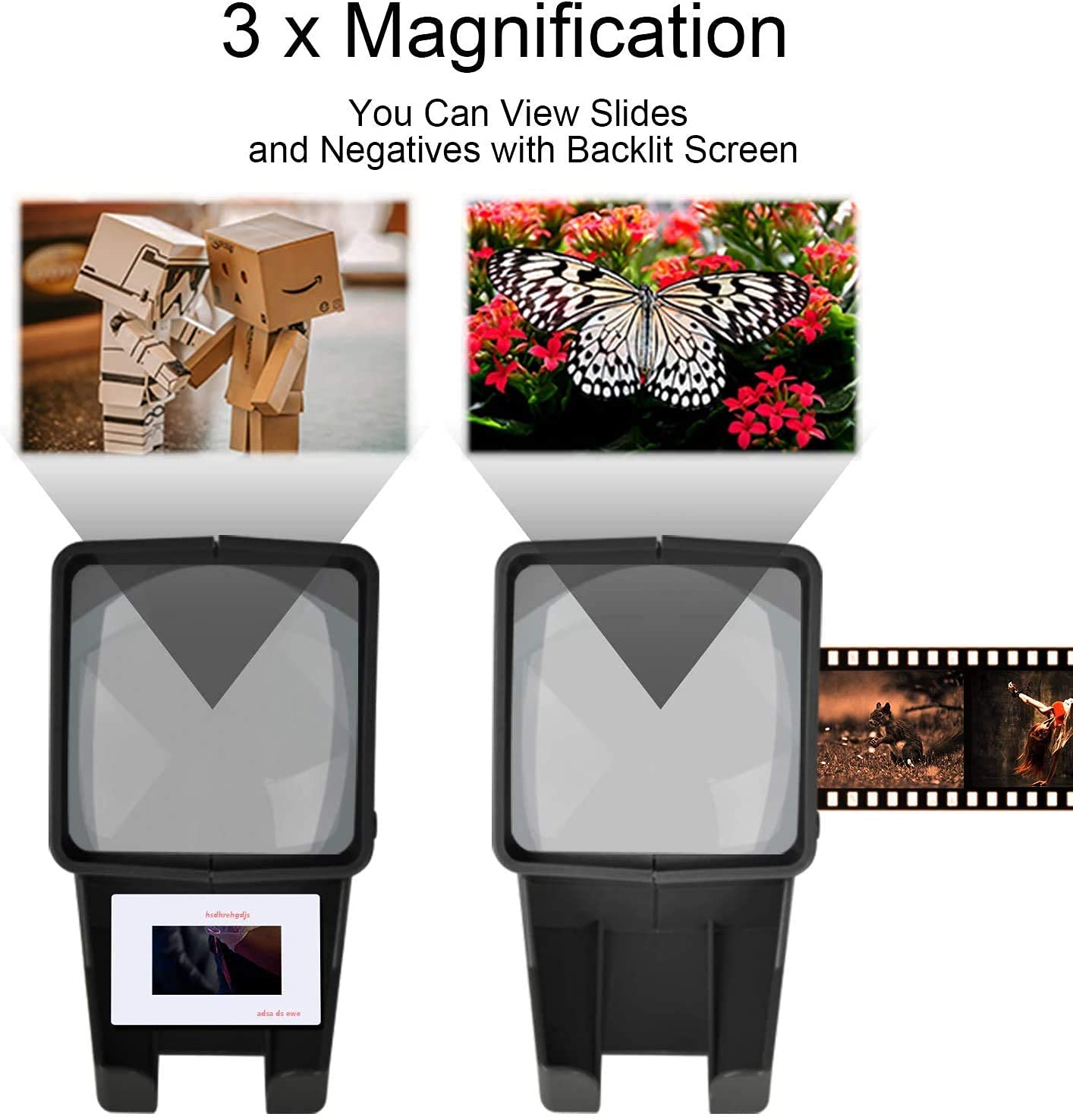Rybozen 35mm Slide Viewer with 3X Magnification - LED Illuminated Desktop Viewer for 35mm Slides & Film Negatives (Includes 4AA Batteries) - Perfect for Home Archiving, Photography Enthusiasts & Classroom Use