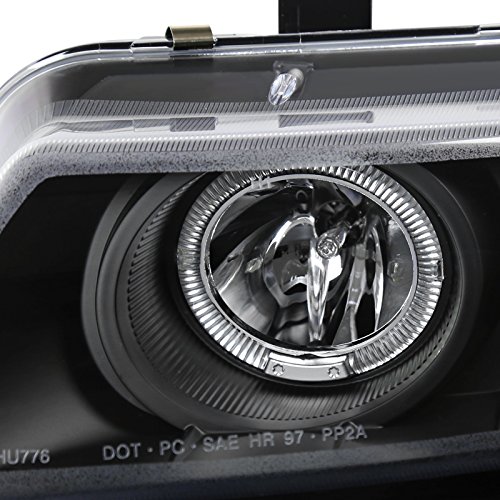 Spec-D Tuning Black Halo LED Projector Headlights - Compatible with Dodge Avenger & Sebring Coupe (2LHP-AVG97JM-TM) | High-Performance Lighting for Night Driving & Custom Car Upgrades