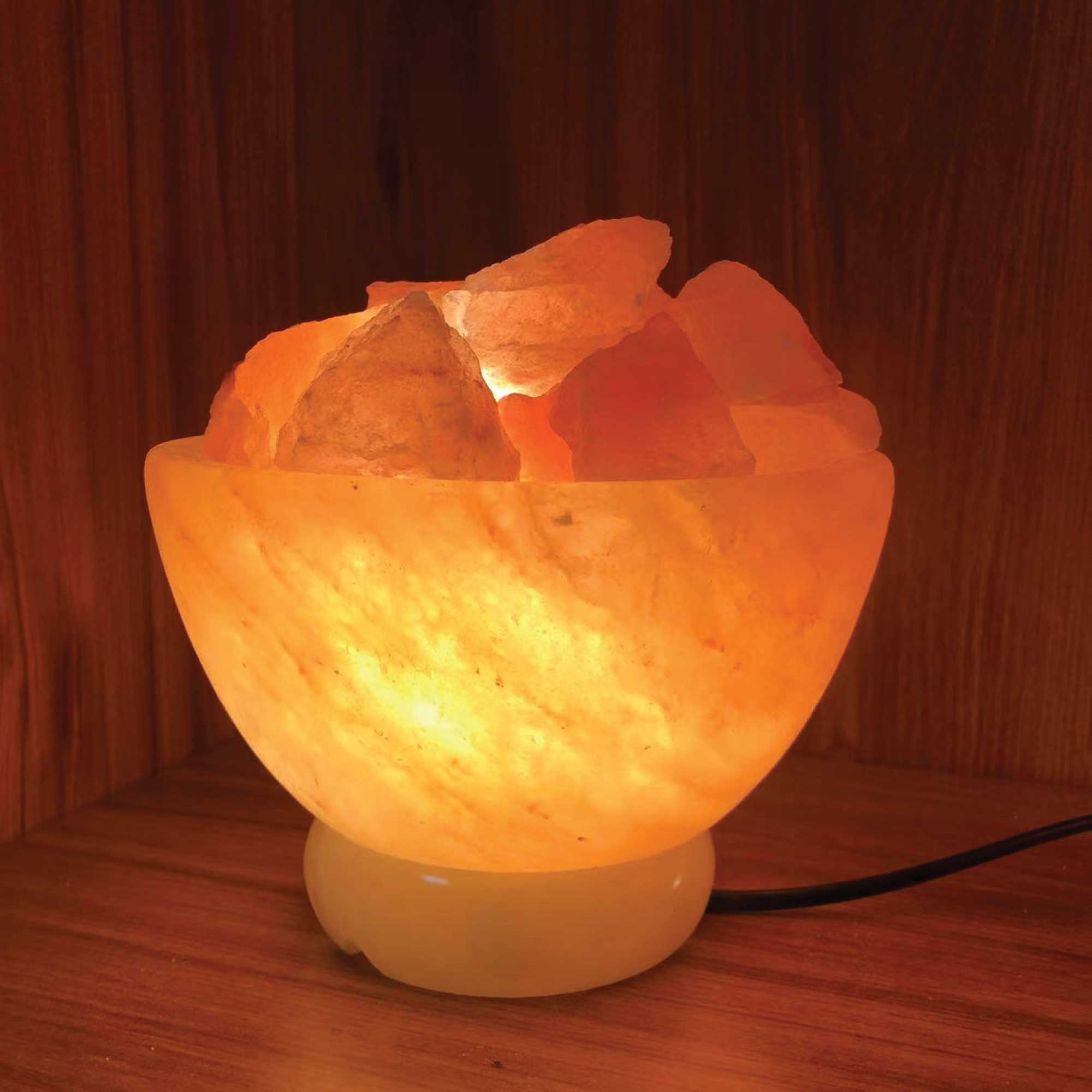 12V 12W Himalayan Pink Salt Lamp - Hand Carved Natural Rock Crystal Night Light with On/Off Switch | Perfect for Bedroom, Yoga Room, Meditation & Relaxation Therapy