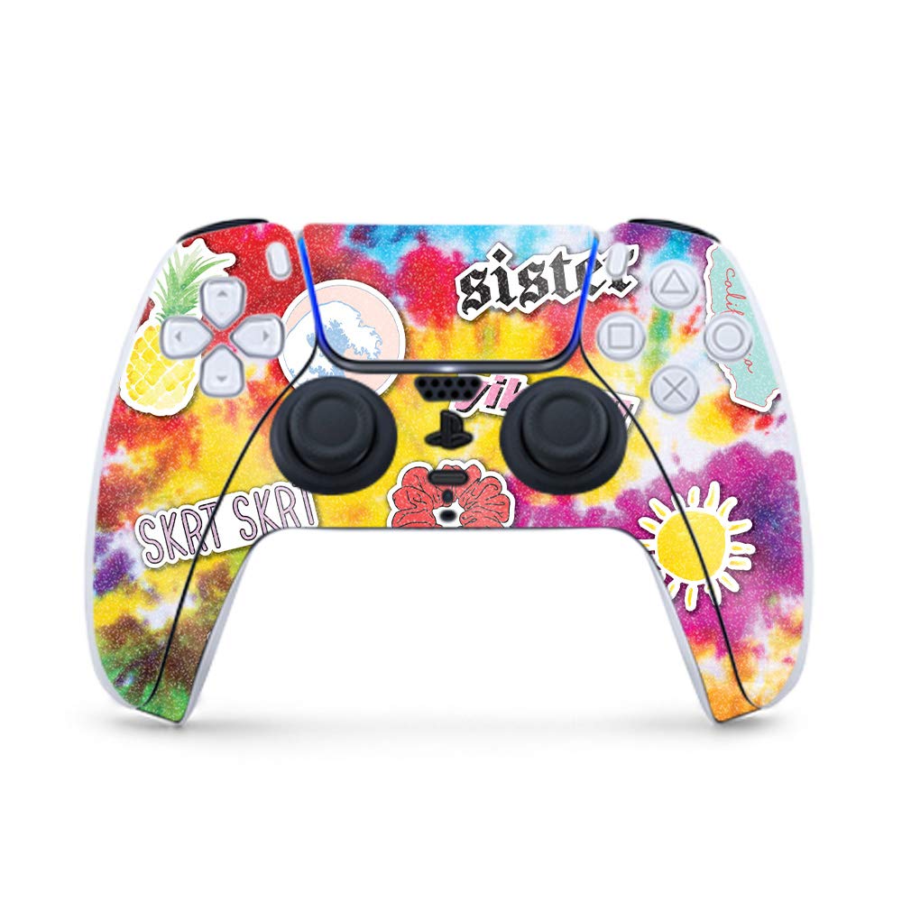 MightySkins Glossy Glitter Gaming Skin for PS5 Controller - VSCO Girl Design | Durable High-Gloss Finish | Easy to Apply & Remove | Made in USA | Perfect for Gaming, Streaming & Customizing Your Playstation 5 Controller