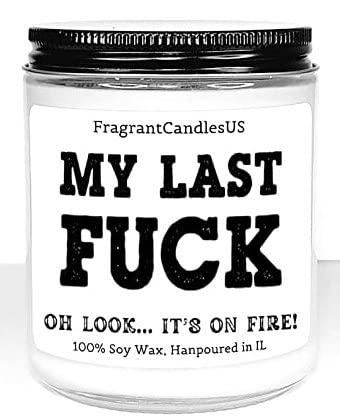 My Last F Candle - Funny Valentine's Day Gift for Her, Husband & Boyfriend | Humorous Anniversary & Galentine's Gift | Romantic Home Decor for Couples & Friends