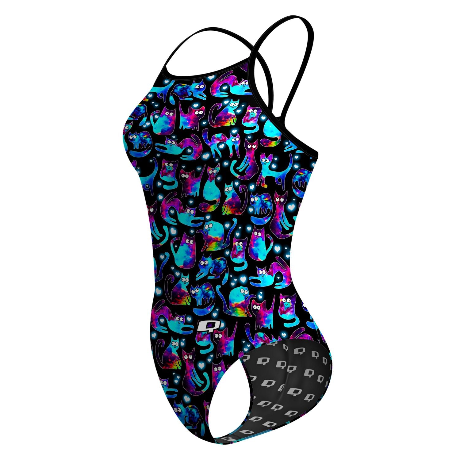 Space Kitties Skinny Strap for Women - Adjustable Thin Elastic Hair Band Headband for Sports, Yoga, Workouts & Everyday Wear