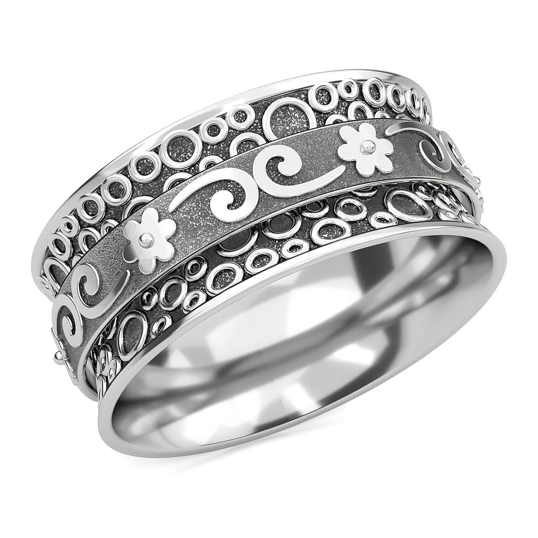 925 Sterling Silver Mom Spinner Ring - Elegant Jewelry Gift for Women, Mothers, Wife | Perfect for Birthday, Anniversary, Mother's Day | Stress Relief & Thoughtful Present
