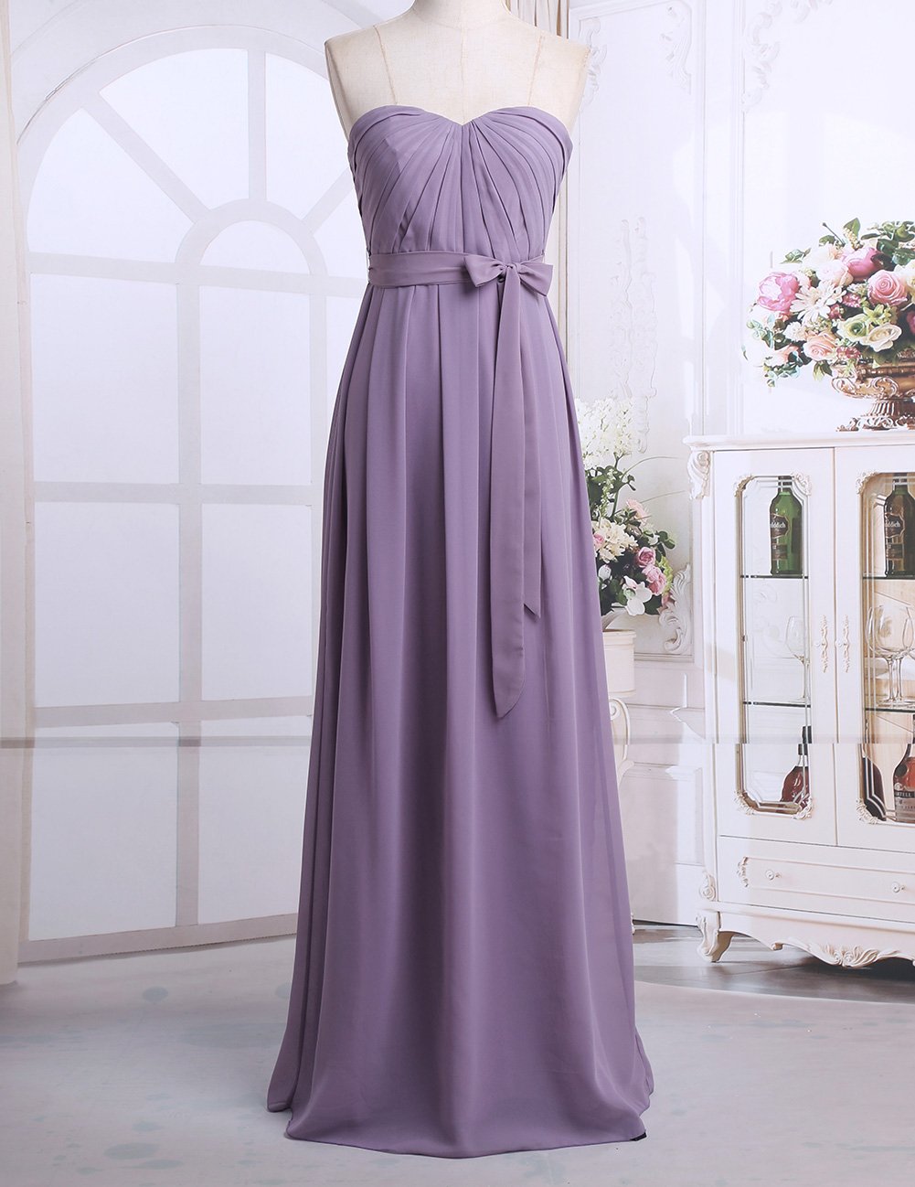 iiniim Women's Strapless Pleated Chiffon Bridesmaid Dress - Elegant Formal Prom Long Evening Gown for Weddings, Parties & Special Occasions