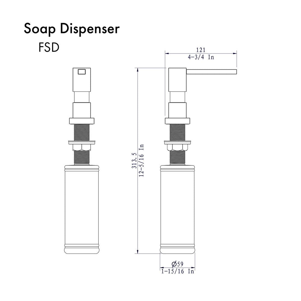 ZLINE Gun Metal Faucet Soap Dispenser (FSD GM) - Touchless Automatic Liquid Soap Dispenser for Kitchen Sink, Bathroom, and Commercial Use