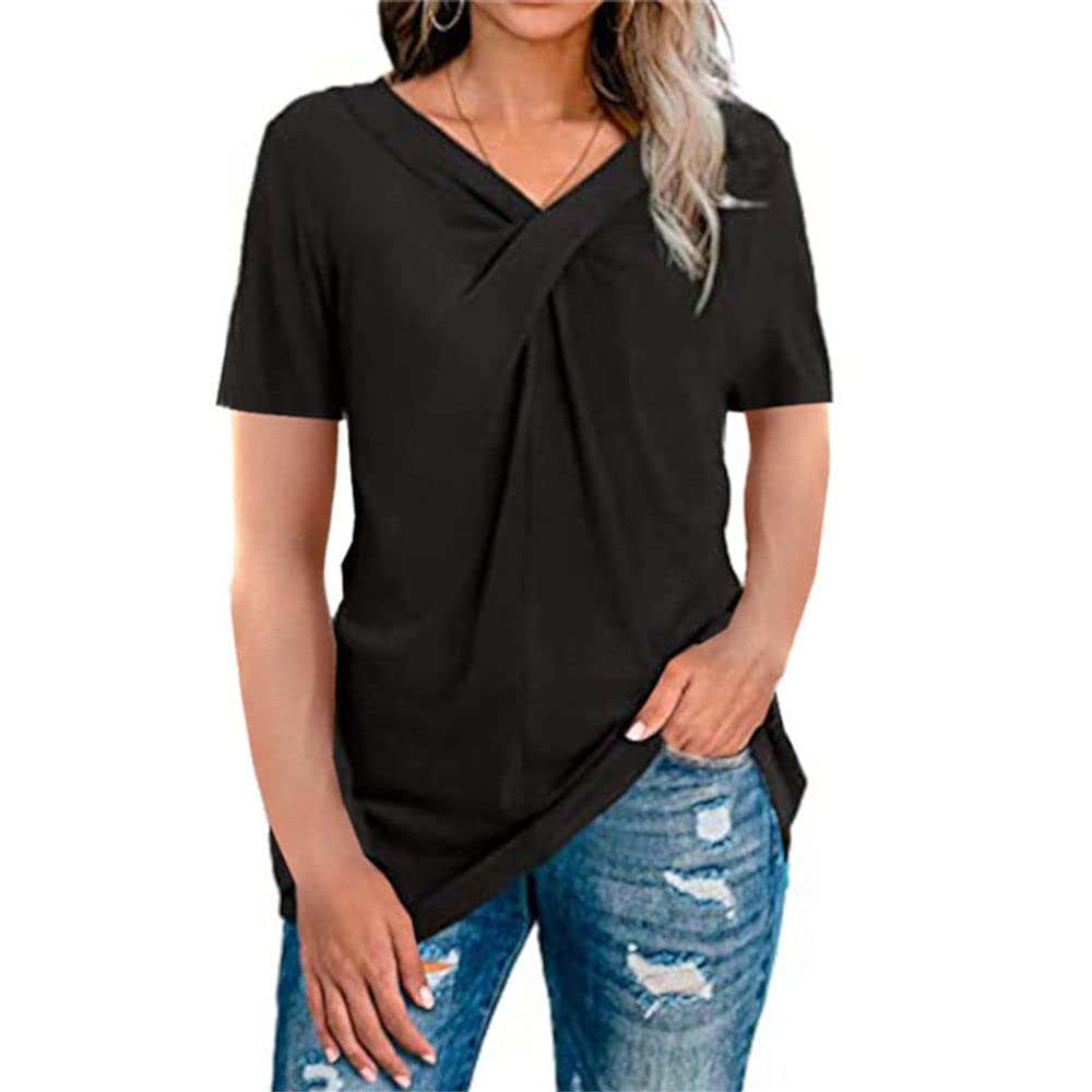 NW Summer Women's Casual Short Sleeve T-Shirt - Soft Black Tee for Women | Perfect for Beach Outings, Weekend Wear & Summer Fashion