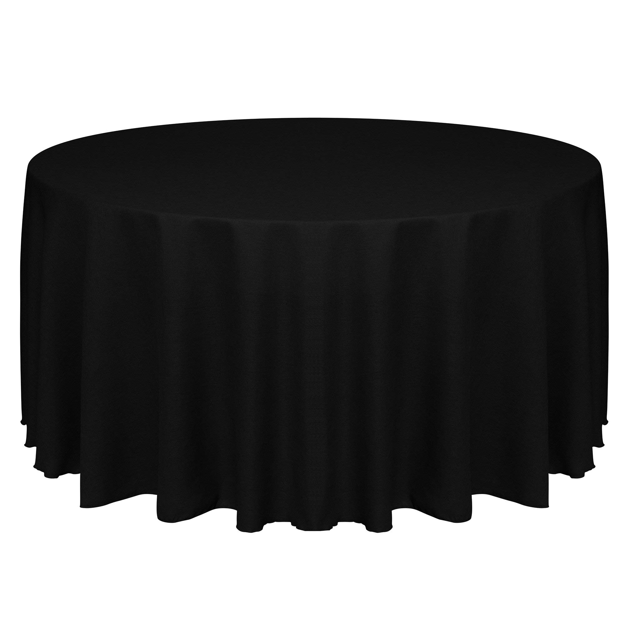 2-Pack Havana 90-Inch Round Faux Burlap Tablecloth - Basket Weave Black Textile for Dining Tables, Weddings & Events