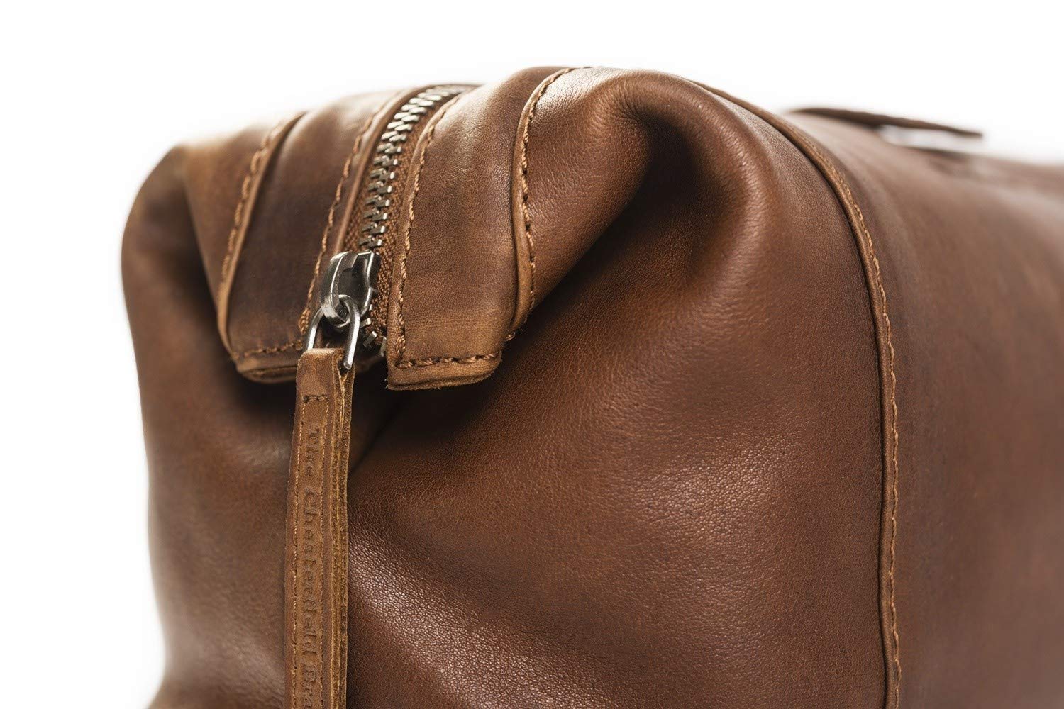 Premium Chesterfield Leather Toiletry Bag for Men | Genuine Cognac Leather Travel Shaving Kit | Durable & Stylish Dopp Kit for Business Trips, Gym, and Weekend Getaways