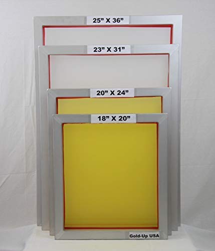 23 x 31 Inch Pre-Stretched Aluminum Silk Screen Printing Frames with 255 Yellow Mesh (6 Pack) - Perfect for DIY T-Shirt Printing, Posters, and Fabric Art Projects