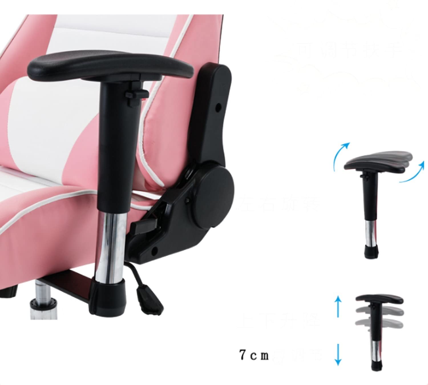 Premium Ergonomic Gaming Chair - Red Leather Executive Office Chair with 360° Swivel for PC & Computer Desk - Comfortable Rotating Stool for Gaming, Work & Home Office Use