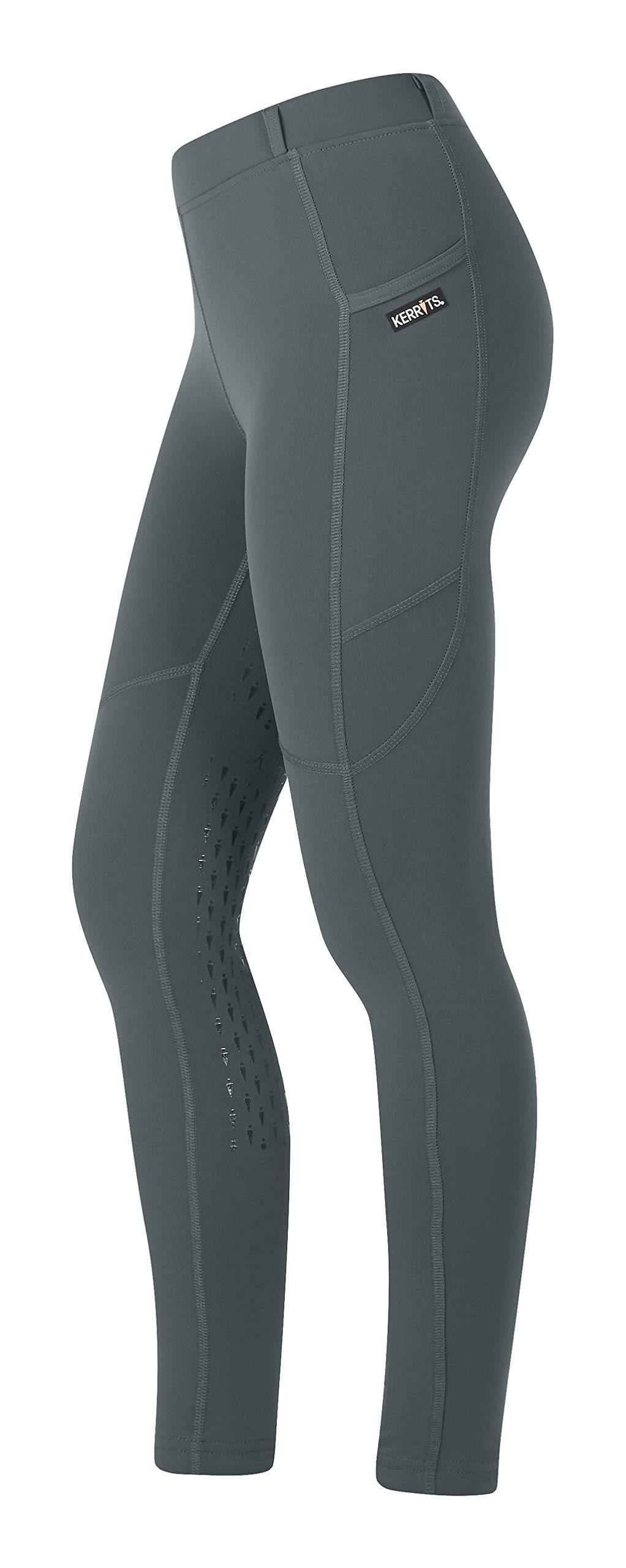 Kerrits Kids Ice Fil Full Seat Horse Riding Tech Tights - Cooling Breathable Equestrian Leggings with Pockets for Girls & Boys | Summer Riding Lessons, Horse Shows & Stable Activities