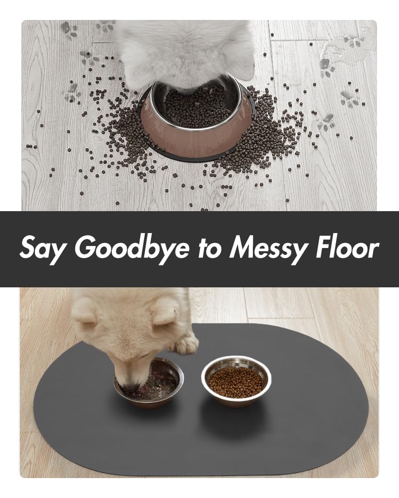 Absorbent Dog Food Mat - Quick Dry Pet Feeding Mat for Food & Water Bowls, No Stains Dog Bowl Mat - Perfect for Messy Eaters & Drinkers - Ideal for Kitchen, Crate, or Outdoor Use