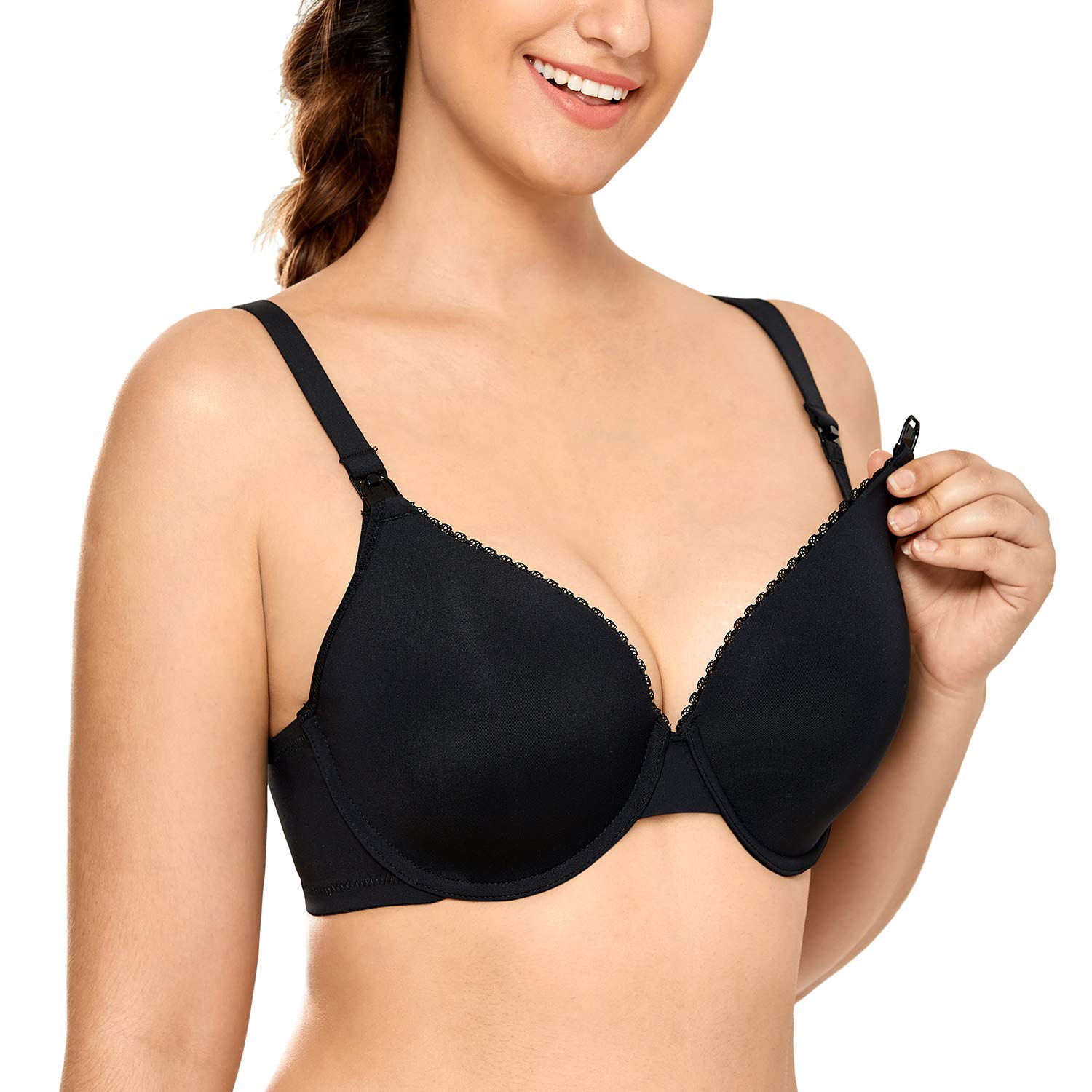 CALVENA Women's Full Sling Lightly Padded Underwire Maternity Nursing Bra - Comfortable Breastfeeding Bra for Nursing Mothers - Perfect for Daytime Wear and Nighttime Nursing